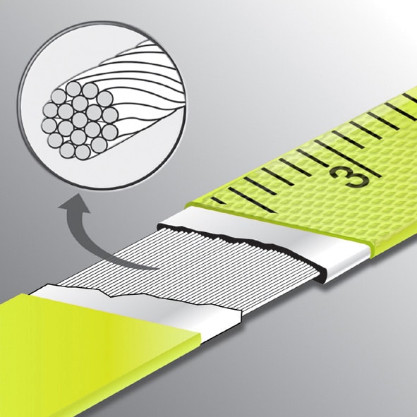 Komelon fibreglass tape structure Opbouw Komelon glasvezelband